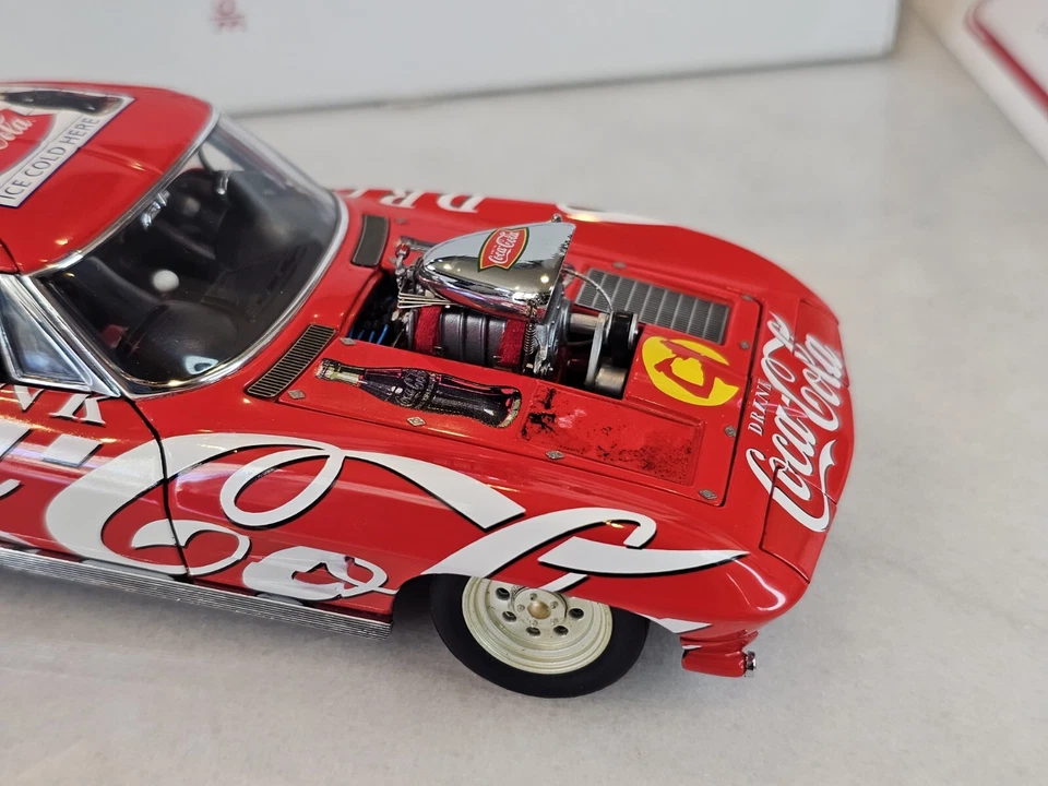 Chevy Corvette Pro 1963 Danbury Coca Cola como nuevo mod 1:24 fundido a presión con papeleo Foto 4 de 4