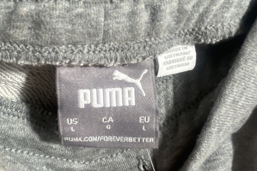 Puma Shorts Men’s Large Fleece Grey Drawstring Pockets Activewear - Picture 4 of 4