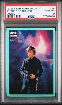 2023 Topps Chrome Star Wars Galaxy Future of the Jedi #34 Aqua Refractor #/199