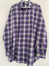 Peter Millar Shirt Men  s XXL Cotton Long Sleeve Button Up Shirt Purple/Gray