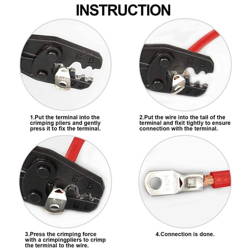 10/50x Battery Cable Lugs Copper Ring Terminals Crimp Electrical Wire Connectors - Picture 9 of 39