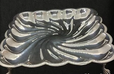 VTG F.B. Rogers Co.  Silver Plated Footed Serving Dish Scalloped Swirl  12"