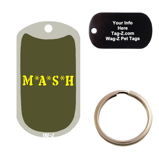 MASH M*A*S*H CUSTOMIZED PET TAG MILITARY SHAPE TAGZ DOG TAGS