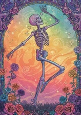 Digital Image Picture Photo Wallpaper Background Desktop AI Art Dancing Skelton