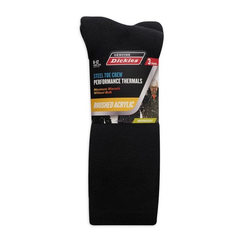Genuine Dickies Steel Toe Crew Performance Thermal Brushed Acrylic Men's Socks