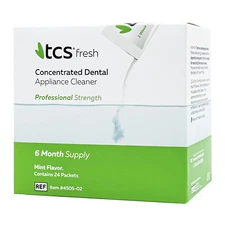 TCS Fresh Dental Appliance Cleaner, 24 Count Professional Strength Concentrated