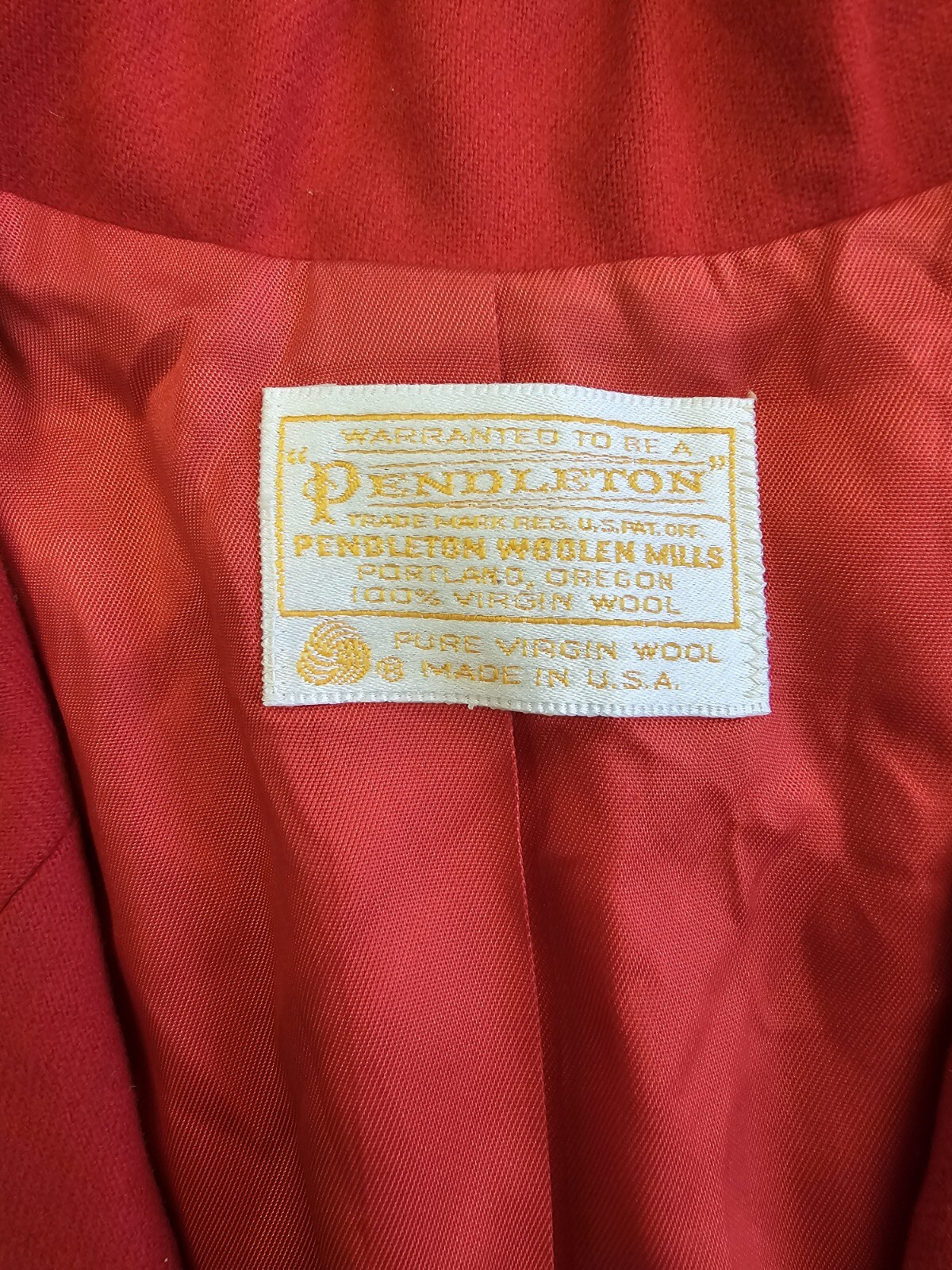 Pendleton Red Blazer Jacket 100% Virgin Red Gold … - image 6