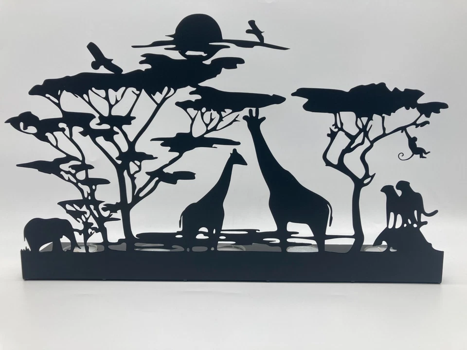 Candelabro decorativo de metal de safari candelabro de animales de safari Foto 3 de 4