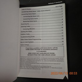 New NES 8 Bit Nintendo Game Genie Galoob Camerica Manual Code Book only volume 7