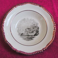 Spode (Center Scene Purple Gadroon shape) 7 3/4" SOUP BOWL(s) GUC (12 avail)