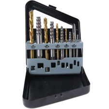 10Pcs Screw Extractor Left Hand Drill Bit Set Easy Out Broken Bolt Remover Tool