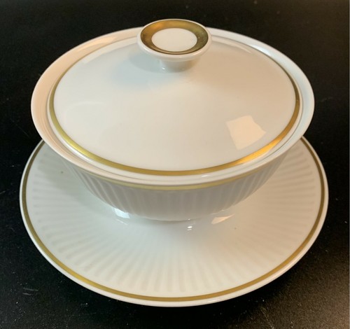 Royal Copenhagen Condiment/Vegetable dish with attached underplate