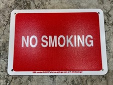   No Smoking  Warning Sign With 4 Mount Holes Polyethylene Hard Plastic New