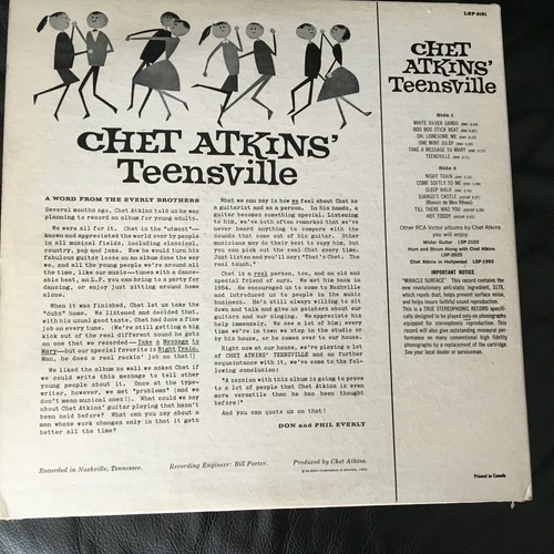 Chet Atkins TEENSVILLE RCA Victor Living Stereo 1960 IMPORT Lp Vinyl Record - Picture 2 of 7