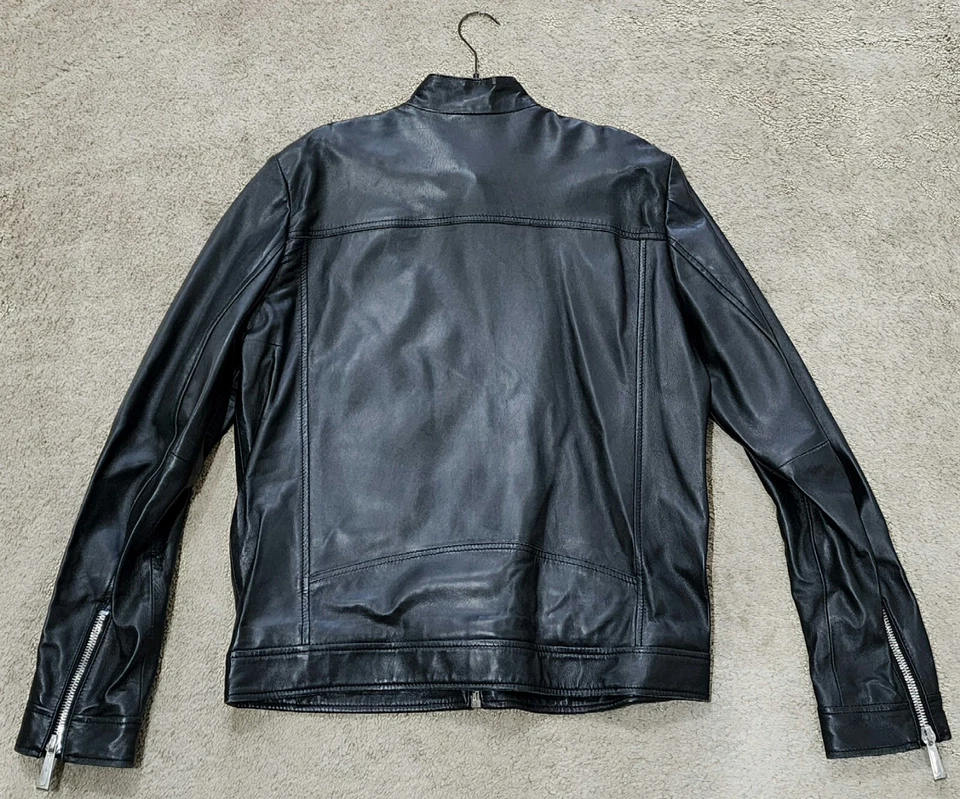 Большая мужская кожаная куртка Roberto Cavalli байкерский стиль - Изображение 3 из 4