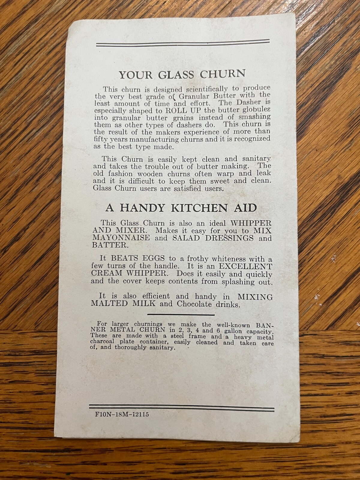 Improved Standard Glass Churn Mixer Directions Farm City Housewives