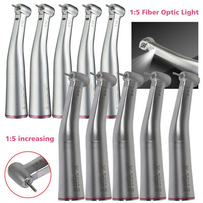 Dental 1:5 Increasing Fiber Optic LED Contra Angle Handpiece E-type NSK STYLE
