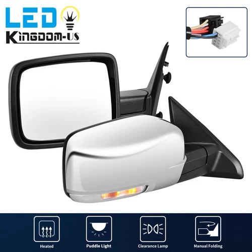Power Heated Mirrors for 2009-2018 Dodge Ram 1500 2010-2017 Ram 2500 3500 Signal