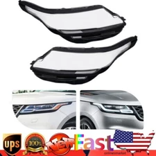 1 Pair Headlight Clear Lens Cover For 2017-2024 Range Rover Velar Left & Right