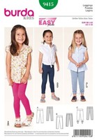 Burda 9415 Kinder Leggings NäHmuster Alter 3 - 10 Jahre FäHigkeit: Super Einfach