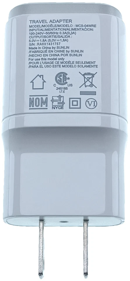 LG Wall Charger White MCS-04WRE(5.0V 1.8A)+2 USB Cables (Type-C & Micro B) - Image 2 of 4