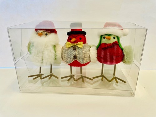 3ct Mini Jolly Fabric Winter Holiday Bird Decorative Figurine Wondershop™ XMAS - Picture 2 of 2