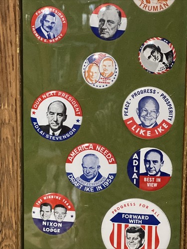 Vintage 1970’s Framed Cracker Barrel Reproduction Presidential Pin - Picture 3 of 8