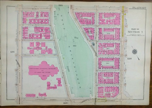 1916 HARLEM MANHATTAN Map NEW YORK CITY Old Antique Original FREDERICK DOUGLASS - Picture 7 of 11