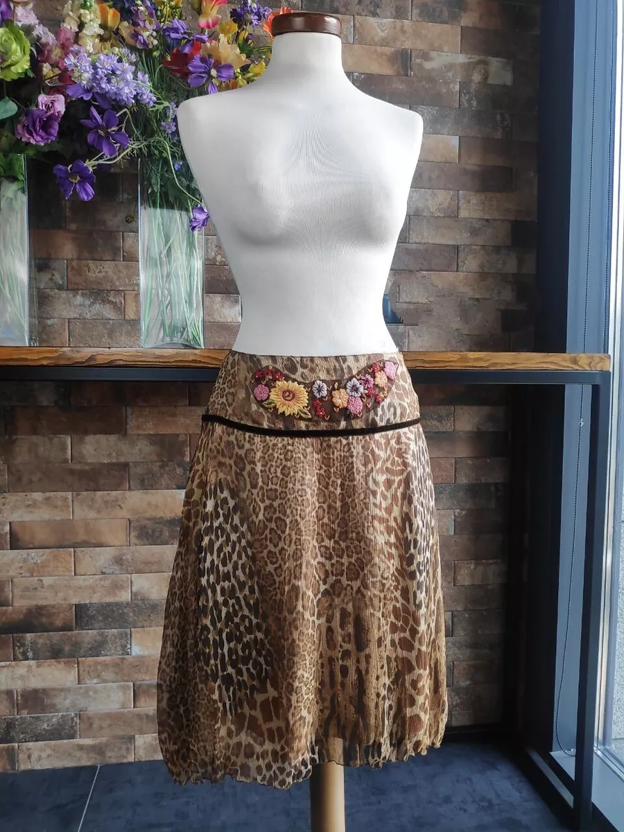 Embroidered 2025 leopard skirt