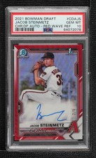 2021 Bowman Draft Red Wave Refractor 2/5 Jacob Steinmetz PSA 10 GEM MT Auto 0e3u