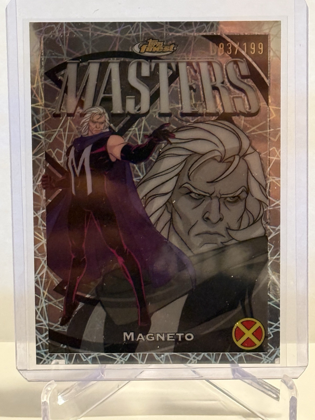 2025 Topps Finest X-Men '97 #64 Magneto Masters Laser Refractor #/199