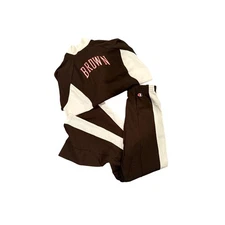 Vintage 60s Champion Brown White Tracksuit Set Top Pants Mens XL Sportswear