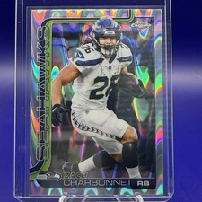2025 Topps Chrome Zach Charbonnet #279 RayWave Refractor Seahawks