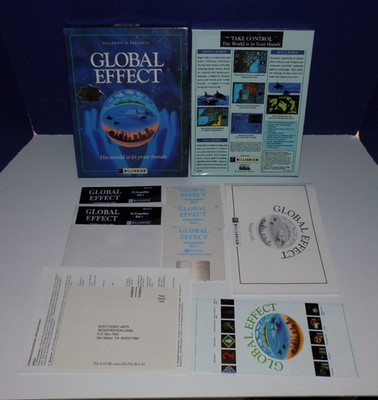 Global Effect Big Box PC SIM Game Electronic arts 1992 3.5'' & 5.25'' Disks VG