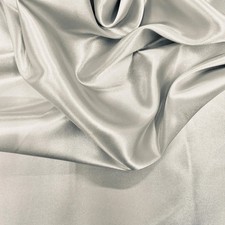 Mara SILVER Polyester Charmeuse Satin Fabric by the Yard for Bridal Dresses, Go