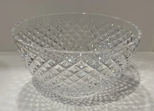Vintage Waterford Cut Crystal ALANA 8” Round Glass Serving Bowl AS IS Small Chip