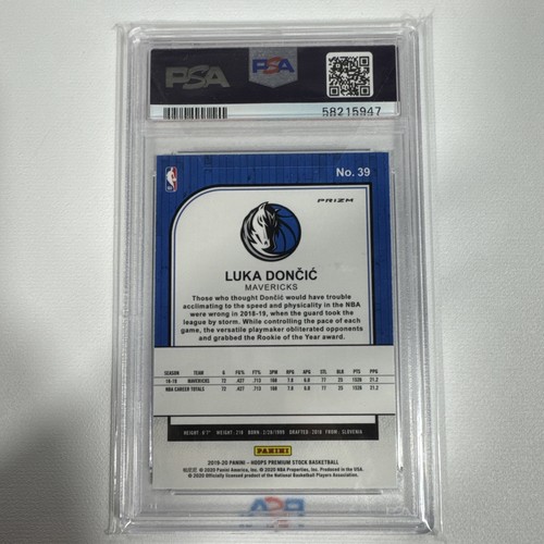2019-20 Panini NBA Hoops Premium Stock - Luka Dončić #39 Pulsar Prizm Psa 10 - Picture 2 of 2