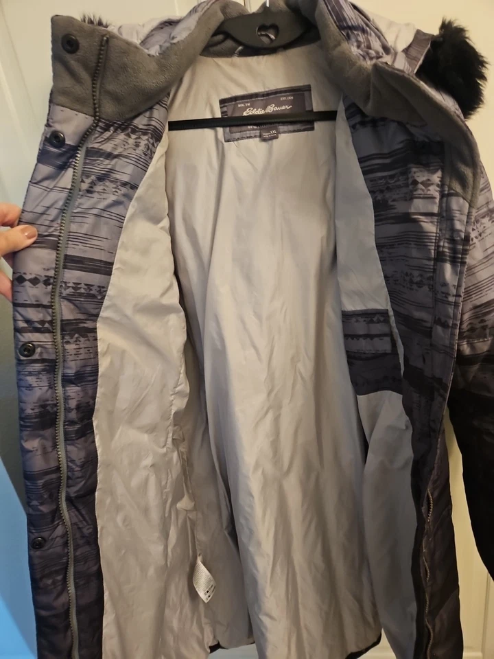Parka de plumón Eddie Bauer para mujer talla XXL capucha de piel sintética Foto 4 de 4