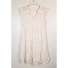 Maurices Layered Dress Lace Details White Women's Size Small Fully Lined Classic