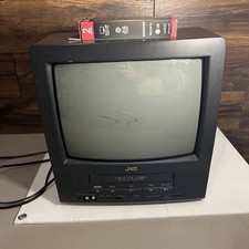 JVC TV-13143 13" CRT TV VCR VHS Combo Retro Gaming Black 4 Head Tested / working