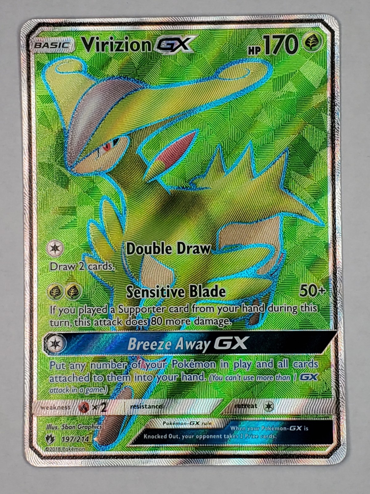 Virizion GX (Full Art) 197/214 Holo Ultra Rare SM: Lost Thunder NM English