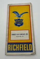 Vintage Roadmap Richfield Liberty Oil Co Pottsville PA.