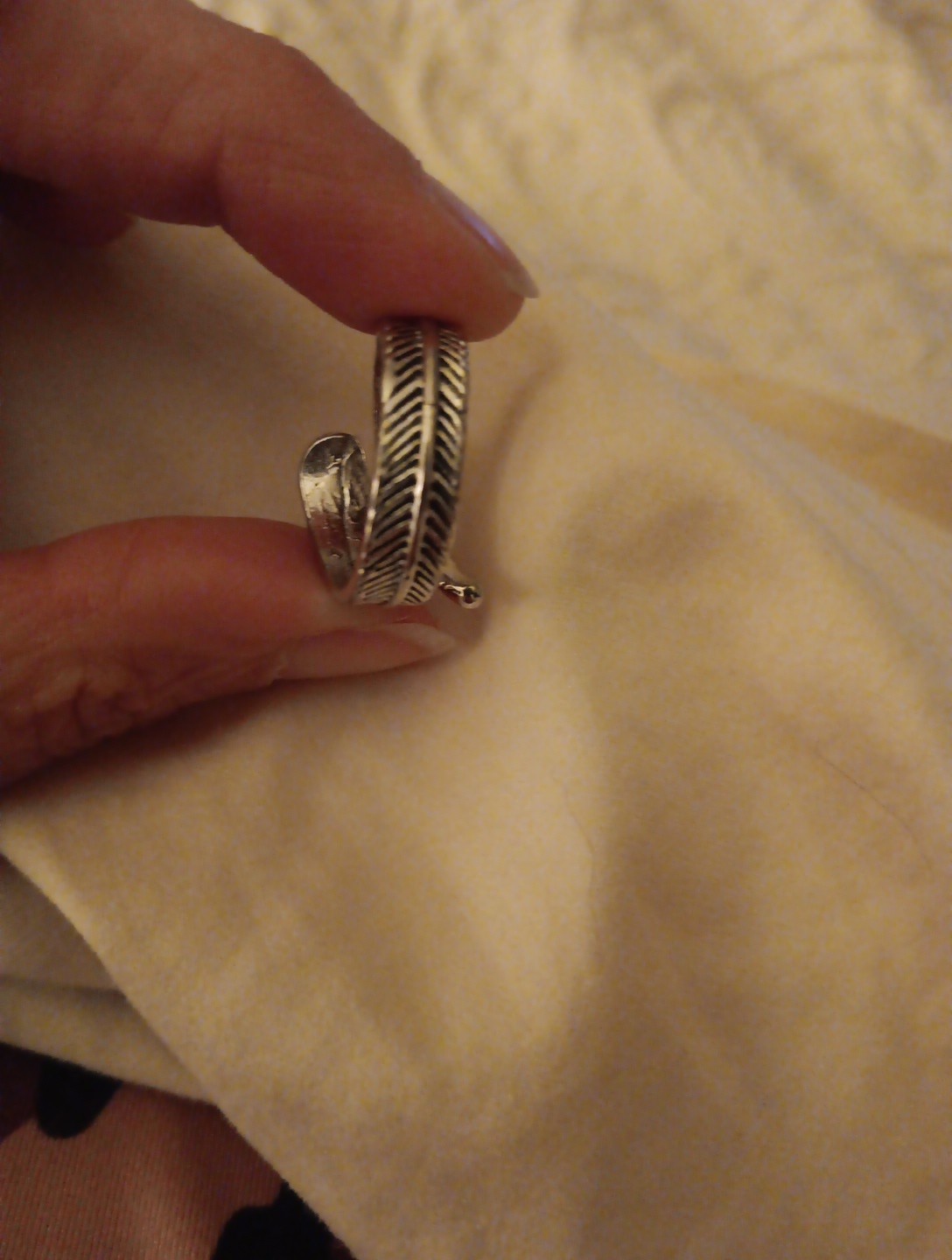 feather silver ring - image 3