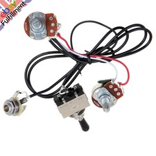 6.35mm Jack 1 Volume 1 Tone 3-Way Switch Electric Guitar Wiring Harness Kit