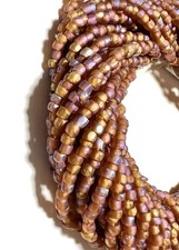 9/0 3-CUT  1 FULL HANK  SMOKE TOPAZ MT RB  GLASS SEED BEADS  10 Strands