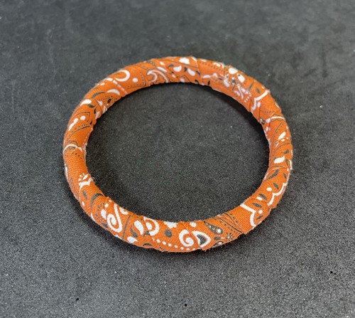 Orange Bandana Stoff Armreif 7,5" Armband - Country Western Boho Handarbeit