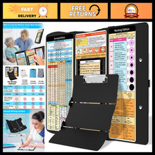 Foldable Nursing Clipboard with Cheat Sheets - Aluminum 3-Layer Pocket Size Note