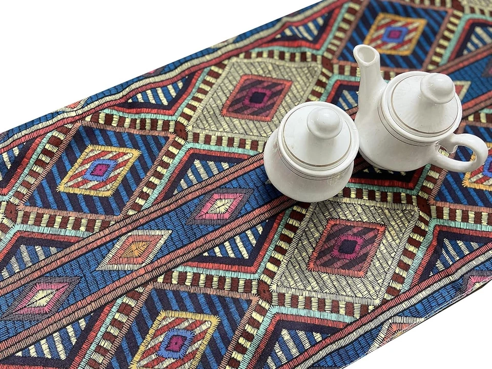 Digital Printed Double Layered 6 Seater Table Runner Cloth 13 x 72 Inches - Image 3 of 4