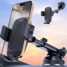 pop-tech Phone Mount for Car, [Military-Grade Suction] Universal Cell Phone Hold