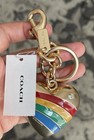 NWT Coach Rainbow Heart Gold Enamel Bag’s Charm Keychain Fob — photo 1